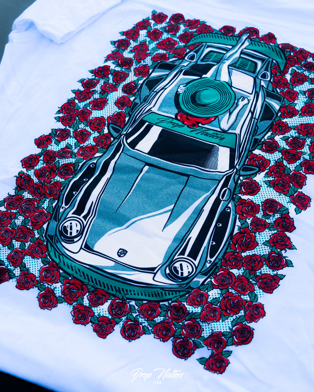 T-shirt Porsche & Flowers